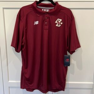 Men’s New Balance Boston College polo short sleeve. Maroon. NEW with tag